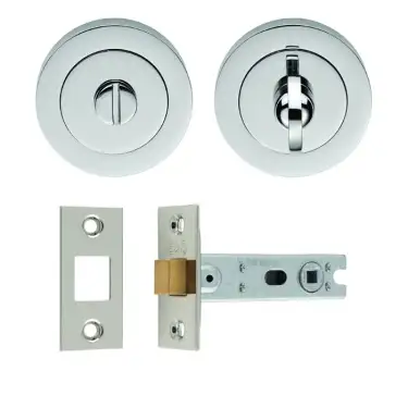 Click Here To Enlarge This Photo Of UDP&sol;BATH30&sol;CP Carlisle Brass Polished Chrome Bathroom  Pack with Matching Turn & Release and 76mm Tubular Deadbolt