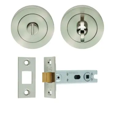 Click Here To Enlarge This Photo Of UDP&sol;BATH30&sol;SN Carlisle Brass Satin Nickel Bathroom  Pack with Matching Turn & Release and 76mm Tubular Deadbolt