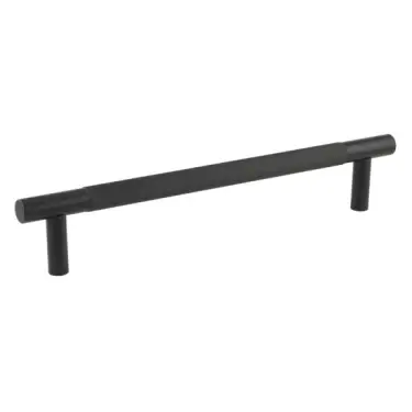 Click Here To Enlarge This Photo Of JV1800MB Frelan Hardware Jedo 'Bari' 300mm x 19mm Knurled Pull Handle - Matt Black &lpar;Bolt Through Fixing&rpar;