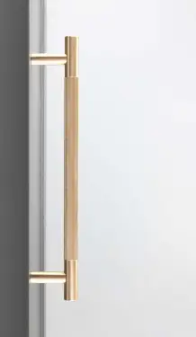 Click Here To Enlarge This Photo Of JV1800SBB2B Frelan Hardware Jedo 'Bari' 300mm x 19mm Knurled Pull Handles - Satin Brass &lpar;Back to Back Pair&rpar;
