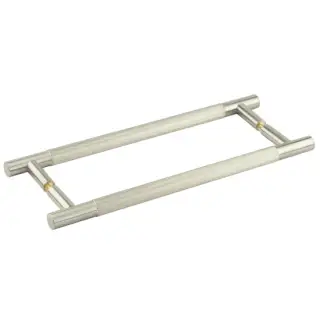 JV1800SNB2B Frelan Hardware Jedo 'Bari' 300mm x 19mm Knurled Pull Handles - Satin Nickel &lpar;Back to Back Pair&rpar;