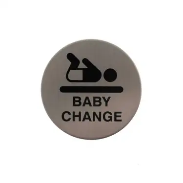 Click Here To Enlarge This Photo Of Atlantic - AS75BCASSS 'Baby' Change Disc Sign 75mm &lpar;Self Adhesive&rpar; - Satin Stainless Steel