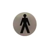 Atlantic - AS75MASSS 'Male' Disc Sign 75mm &lpar;Self Adhesive&rpar; - Satin Stainless Steel