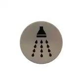 Atlantic - AS75SASSS 'Shower' Disc Sign 75mm &lpar;Self Adhesive&rpar; - Satin Stainless Steel