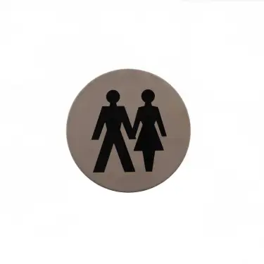 Click Here To Enlarge This Photo Of Atlantic - AS75UASSS 'Unisex' Disc Sign 75mm &lpar;Self Adhesive&rpar; - Satin Stainless Steel