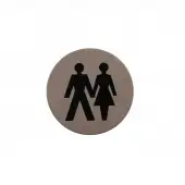 Atlantic - AS75UASSS 'Unisex' Disc Sign 75mm &lpar;Self Adhesive&rpar; - Satin Stainless Steel