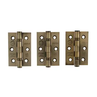 Click Here To Enlarge This Photo Of Atlantic - A2H322AB&lpar;3&rpar; Grade 7 CE Fire Rated Ball Bearing Hinges 3" x 2" x 2mm - Antique Brass &lpar;Pack of 3&rpar;