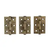 Atlantic - A2H322AB&lpar;3&rpar; Grade 7 CE Fire Rated Ball Bearing Hinges 3" x 2" x 2mm - Antique Brass &lpar;Pack of 3&rpar;