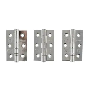 Click Here To Enlarge This Photo Of Atlantic - A2H322PC&lpar;3&rpar; Grade 7 CE Fire Rated Ball Bearing Hinges 3" x 2" x 2mm - Polished Chrome &lpar;Pack of 3&rpar;