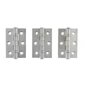 Atlantic - A2H322SC&lpar;3&rpar; Grade 7 CE Fire Rated Ball Bearing Hinges 3" x 2" x 2mm - Satin Chrome &lpar;Pack of 3&rpar;