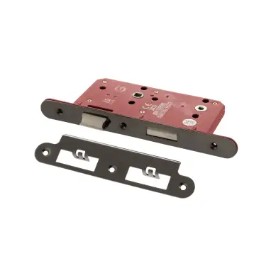 Click Here To Enlarge This Photo Of Atlantic - ALKDINRB60BN DIN &lpar;Radius&rpar; Bathroom lock 60mm Backset &lpar;78mm c&sol;c&rpar; - Black Nickel