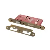 Atlantic - ALKDINRB60MAB DIN &lpar;Radius&rpar; Bathroom lock 60mm Backset &lpar;78mm c&sol;c&rpar; - Matt Antique Brass