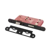Atlantic - ALKDINRB60MB DIN &lpar;Radius&rpar; Bathroom lock 60mm Backset &lpar;78mm c&sol;c&rpar; - Matt Black