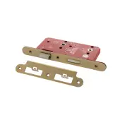 Atlantic - ALKDINRB60SB DIN &lpar;Radius&rpar; Bathroom lock 60mm Backset &lpar;78mm c&sol;c&rpar; - Satin Brass