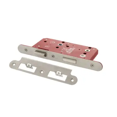 Click Here To Enlarge This Photo Of Atlantic - ALKDINRB60SSS DIN &lpar;Radius&rpar; Bathroom lock 60mm Backset &lpar;78mm c&sol;c&rpar; - Satin Stainless Steel