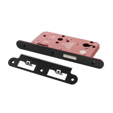 Click Here To Enlarge This Photo Of Atlantic - ALKDINRED60MB DIN &lpar;Radius&rpar; Euro Profile Deadlock 60mm Backset - Matt Black