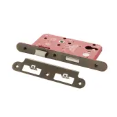 Atlantic - ALKDINRES60AB DIN &lpar;Radius&rpar; Euro Profile Sashlock 60mm Backset &lpar;72mm c&sol;c&rpar; - Antique Brass