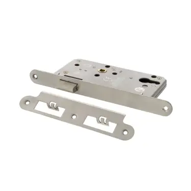 Click Here To Enlarge This Photo Of Atlantic - ALKDINRL60SSS DIN &lpar;Radius&rpar; Latch 60mm Backset - Satin Stainless Steel