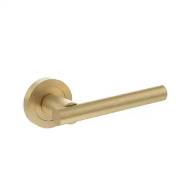 Click Here To Enlarge This Photo Of Atlantic - S28RSB STATUS 'Nebraska' Lever on Round Rose - Satin Brass
