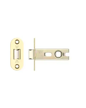 Click Here To Enlarge This Photo Of PRTL76FD-R-PVDPB - Zoo Hardware Project CE Fire Rated Tubular Latch 76mm &lpar;Radius Forend&rpar; PVD Stainless Brass