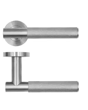 Click Here To Enlarge This Photo Of RT060SS - Zoo Hardware Rosso Tecnica 'Orta Lever on Round Rose - Satin Stainless Steel