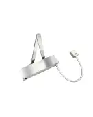 VDC-EMS03-HO&sol;SF-SQ-SSS - Zoo Hardware Vier Electro Magnetic Overhead Door Closer &lpar;Hold Open&sol;Swing Free&rpar; Fixed Power Size 3 with Standard Arm & Square Cover - Satin Stainless Steel Finish