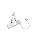 VDC-EMS03-HO&sol;SF-SR-SSS - Zoo Hardware Vier Electro Magnetic Overhead Door Closer &lpar;Hold Open&sol;Swing Free&rpar; Fixed Power Size 3 with Standard Arm & Semi Radius Cover - Satin Stainless Steel Finish