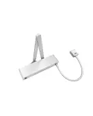 VDC-EMS04-HO&sol;SF-SR-SE - Zoo Hardware Vier Electro Magnetic Overhead Door Closer &lpar;Hold Open&sol;Swing Free&rpar; Fixed Power Size 4 with Standard Arm & Semi Radius Cover - Silver Finish