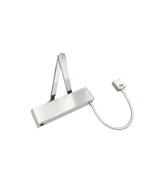 Click Here To Enlarge This Photo Of VDC-EMS04-HO&sol;SF-SR-SSS - Zoo Hardware Vier Electro Magnetic Overhead Door Closer &lpar;Hold Open&sol;Swing Free&rpar; Fixed Power Size 4 with Standard Arm & Semi Radius Cover - Satin Stainless Steel Finish