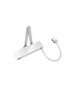 VDC-EMS05-HO&sol;SF-SQ-SE - Zoo Hardware Vier Electro Magnetic Overhead Door Closer &lpar;Hold Open&sol;Swing Free&rpar; Fixed Power Size 5 with Standard Arm & Square Cover - Silver Finish