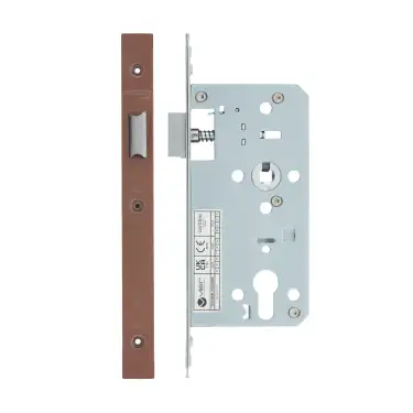 Click Here To Enlarge This Photo Of VDL0055-L-PVDBZ - Zoo Hardware Vier DIN Latch 55mm Backset with 2pc Square Forend - PVD Bronze Finish