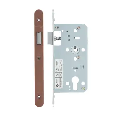 Click Here To Enlarge This Photo Of VDL0055-L-R-PVDBZ - Zoo Hardware Vier DIN Latch 55mm Backset with 2pc Radius Forend - PVD Bronze Finish