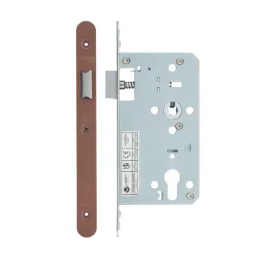 Click Here To Enlarge This Photo Of VDL0060-L-R-PVDBZ - Zoo Hardware Vier DIN Latch 60mm Backset with 2pc Radius Forend - PVD Bronze Finish