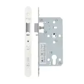 VDL7255-NL-R-PCW - Zoo Hardware Vier DIN Nightlatch 55mm Backset &lpar;72mm Centres&rpar; with 2pc Radius Forend - Powder Coated White Finish