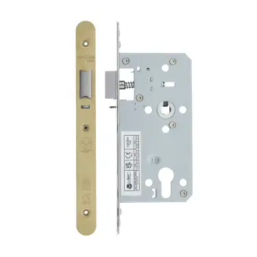 Click Here To Enlarge This Photo Of VDL7255-NL-R-PVDSB - Zoo Hardware Vier DIN Nightlatch 55mm Backset &lpar;72mm Centres&rpar; with 2pc Radius Forend - PVD Satin Brass Finish