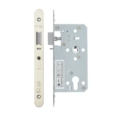 Click Here To Enlarge This Photo Of VDL7255-NL-R-SSS - Zoo Hardware Vier DIN Nightlatch 55mm Backset &lpar;72mm Centres&rpar; with 2pc Radius Forend - Satin Stainless Steel Finish