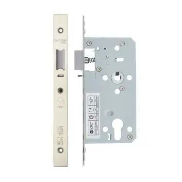 Click Here To Enlarge This Photo Of VDL7255-NL-SSS - Zoo Hardware Vier DIN Nightlatch 55mm Backset &lpar;72mm Centres&rpar; with 2pc Square Forend - Satin Stainless Steel Finish
