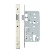 VDL7255-NL-SSS - Zoo Hardware Vier DIN Nightlatch 55mm Backset &lpar;72mm Centres&rpar; with 2pc Square Forend - Satin Stainless Steel Finish