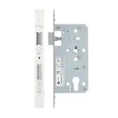 VDL7255-PCW - Zoo Hardware Vier DIN Euro Sashlock 55mm Backset &lpar;72mm Centres&rpar; with 2pc Square Forend - Powder Coated White Finish