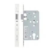 VDL7260-NL-PCW - Zoo Hardware Vier DIN Nightlatch 60mm Backset &lpar;72mm Centres&rpar; with 2pc Square Forend - Powder Coated White Finish