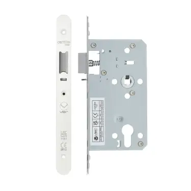 Click Here To Enlarge This Photo Of VDL7260-NL-R-PCW - Zoo Hardware Vier DIN Nightlatch 60mm Backset &lpar;72mm Centres&rpar; with 2pc Radius Forend - Powder Coated White Finish