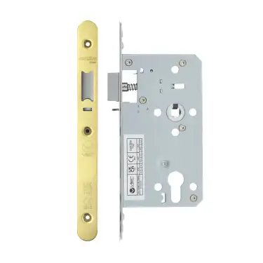 Click Here To Enlarge This Photo Of VDL7260-NL-R-PVDG - Zoo Hardware Vier DIN Nightlatch 60mm Backset &lpar;72mm Centres&rpar; with 2pc Radius Forend - PVD Gold Finish