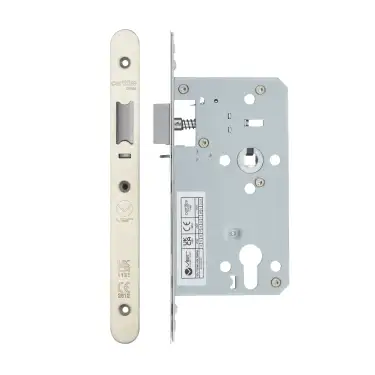 Click Here To Enlarge This Photo Of VDL7260-NL-R-SSS - Zoo Hardware Vier DIN Nightlatch 60mm Backset &lpar;72mm Centres&rpar; with 2pc Radius Forend - Satin Stainless Steel Finish