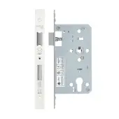 VDL7260-PCW - Zoo Hardware Vier DIN Euro Sashlock 60mm Backset &lpar;72mm Centres&rpar; with 2pc Square Forend - Powder Coated White Finish