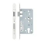 VDL7260-R-PCW - Zoo Hardware Vier DIN Euro Sashlock 60mm Backset &lpar;72mm Centres&rpar; with 2pc Radius Forend - Powder Coated White Finish