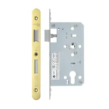 Click Here To Enlarge This Photo Of VDL7260-R-PVDG - Zoo Hardware Vier DIN Euro Sashlock 60mm Backset &lpar;72mm Centres&rpar; with 2pc Radius Forend - PVD Gold Finish