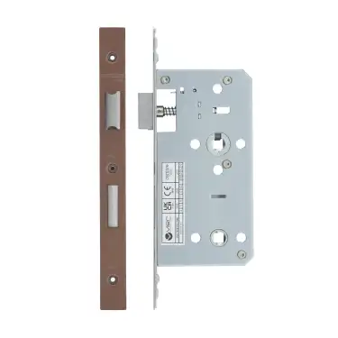 Click Here To Enlarge This Photo Of VDL7855-PVDBZ - Zoo Hardware Vier DIN Bathroom Lock 55mm Backset &lpar;78mm Centres&rpar; with 2pc Square Forend - PVD Bronze Finish