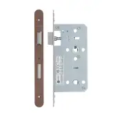 VDL7855-R-PVDBZ - Zoo Hardware Vier DIN Bathroom Lock 55mm Backset &lpar;78mm Centres&rpar; with 2pc Radius Forend - PVD Bronze Finish