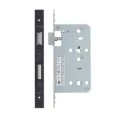 VDL7860-PVDBLK - Zoo Hardware Vier DIN Bathroom Lock 60mm Backset &lpar;78mm Centres&rpar; with 2pc Square Forend - PVD Black Finish