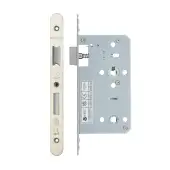 VDL7860-R-SSS - Zoo Hardware Vier DIN Bathroom Lock 60mm Backset &lpar;78mm Centres&rpar; with 2pc Radius Forend - Satin Stainless Steel Finish